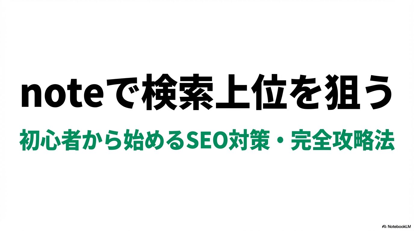 note SEO対策の完全ガイド：初心者から上位表示を狙うコツ